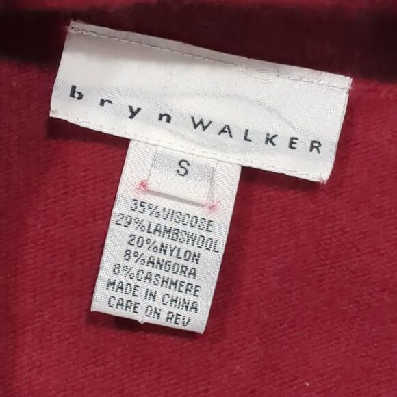 Bryn Walker Sweater Womens Small Red Cashmere Blend Cowl Sweater - Picture 4 of 7